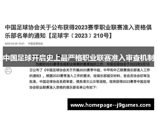 中国足球开启史上最严格职业联赛准入审查机制